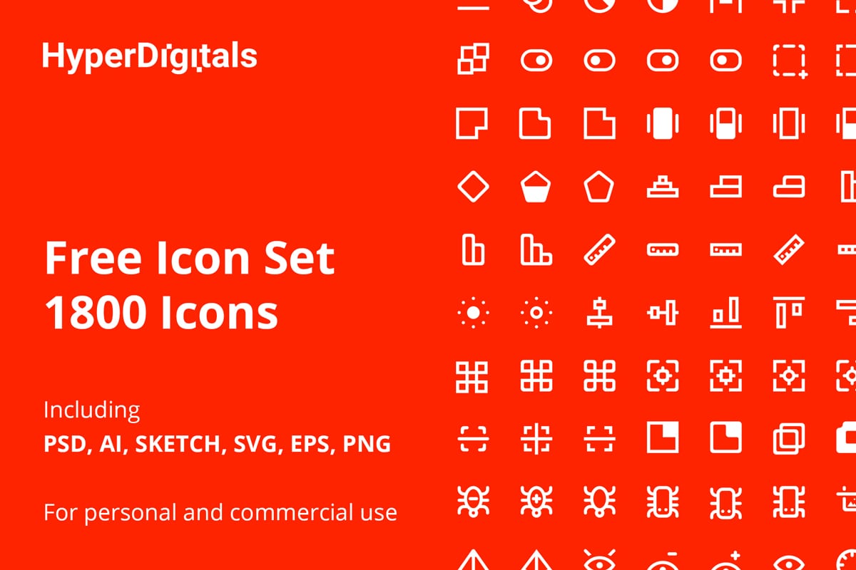 Hyperdigitals - Blog - Free Icon Set - 1800 Icons - Photoshop, Illustrator, Sketch, SVG, EPS, PNG